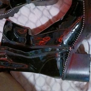 Silver rhinestone boots